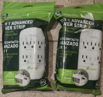 2 Greenlite Tier 1  Advanced Power Strips Wall Mount W/Smart Surge Protector NEW
