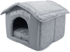 Cat Bed for Indoor Cat, Domed Tent House with Removable Pillow, Covered Cat Cave