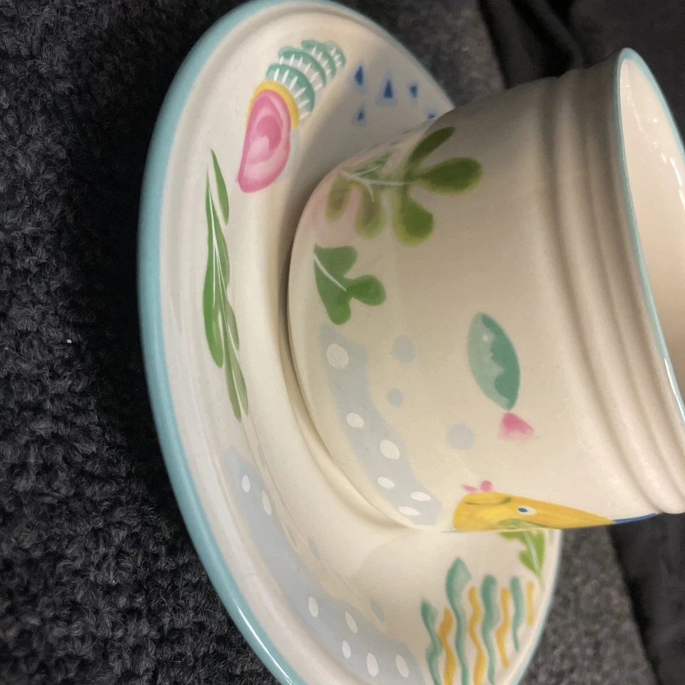 Taza y platillo de té/café de pescado Studio Nova Barrier Reef Y 2310 de colección náutico usado en excelente estado Foto 2 de 4