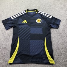 Scotland Soccer Jersey Mens Medium Blue Adidas AEROREADY Crest Shirt Top