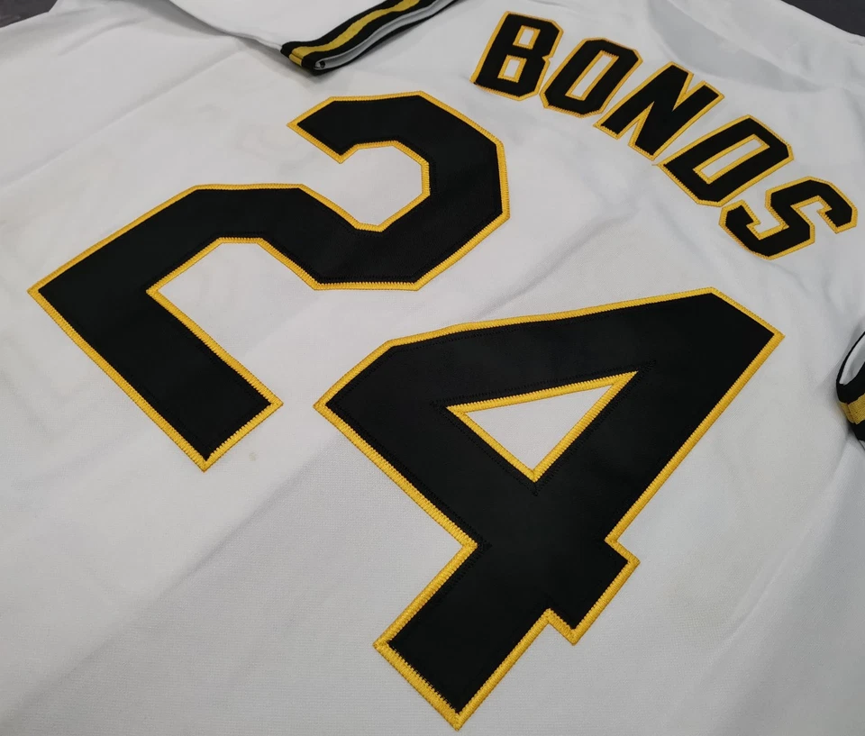 VINTAGE Barry Bonds #24 Pirates Throwback White Sewn Stitched Jersey. - Image 3 of 4