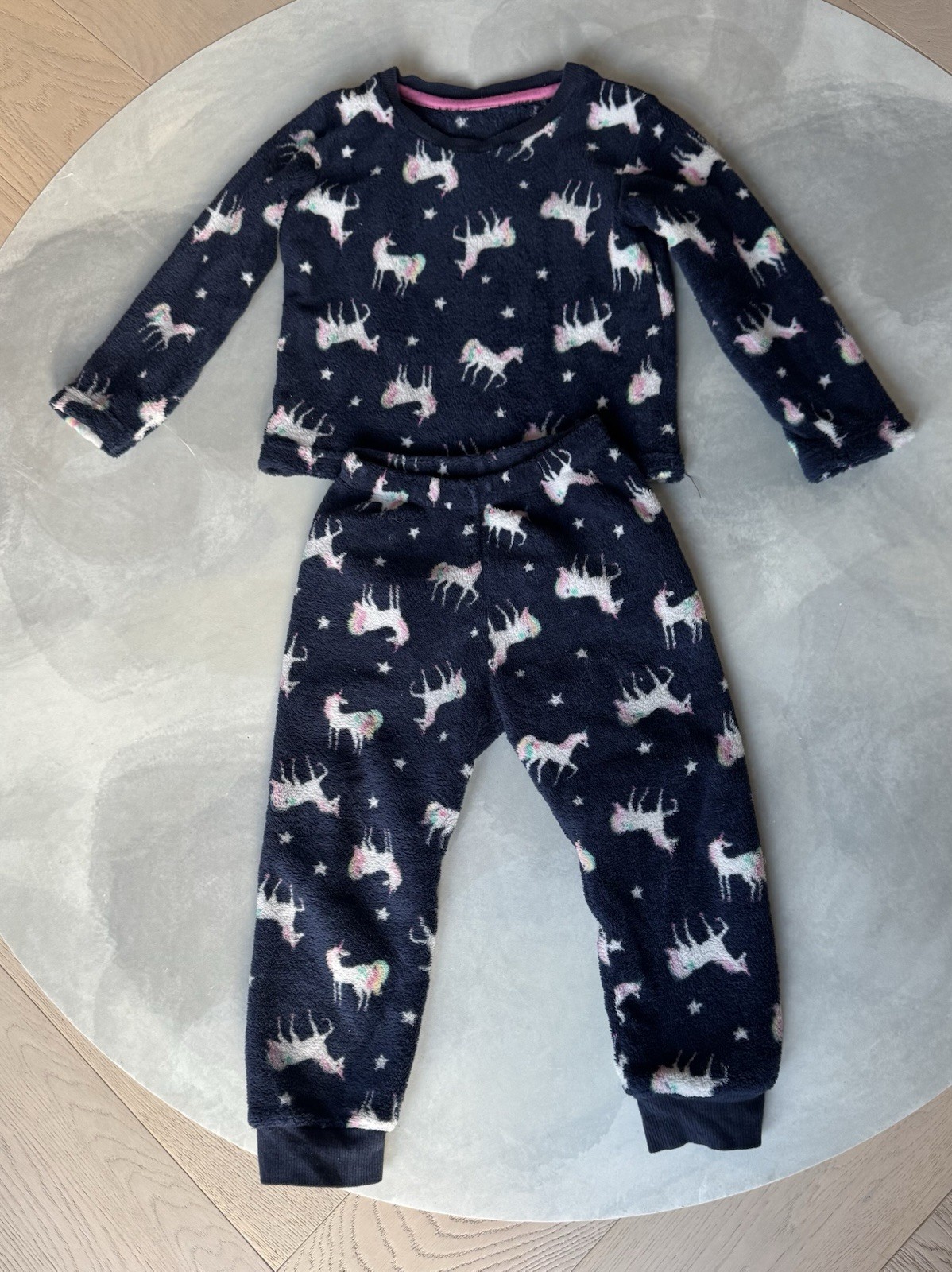 Matalan Mädchen blau Sherpa Winter Einhorn Pyjama Set Bündchen Hose 3-4 Jahre Matalan Mädchen blau Sherpa Winter Einhorn Pyjama Set Bündchen Hose 3-4 Jahre