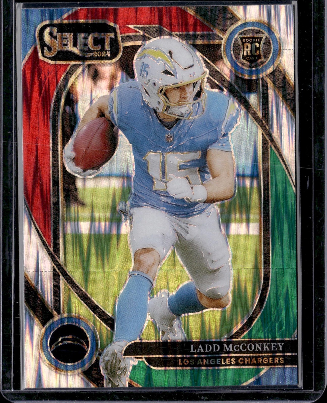 2024 Panini Select #268 Ladd McConkey Green & Red Prizm Shock Pal's Sports Cards