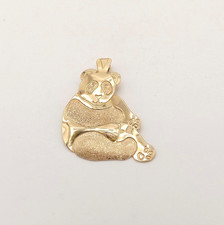 14k Gold Giant Sitting Panda Bear Charm Pendant