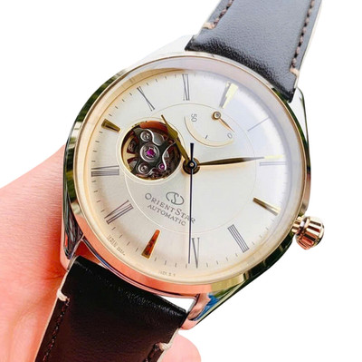Orient Star Automatic Gold Dial Men's Watch Power Reserve Indicator RK-AT0201G
