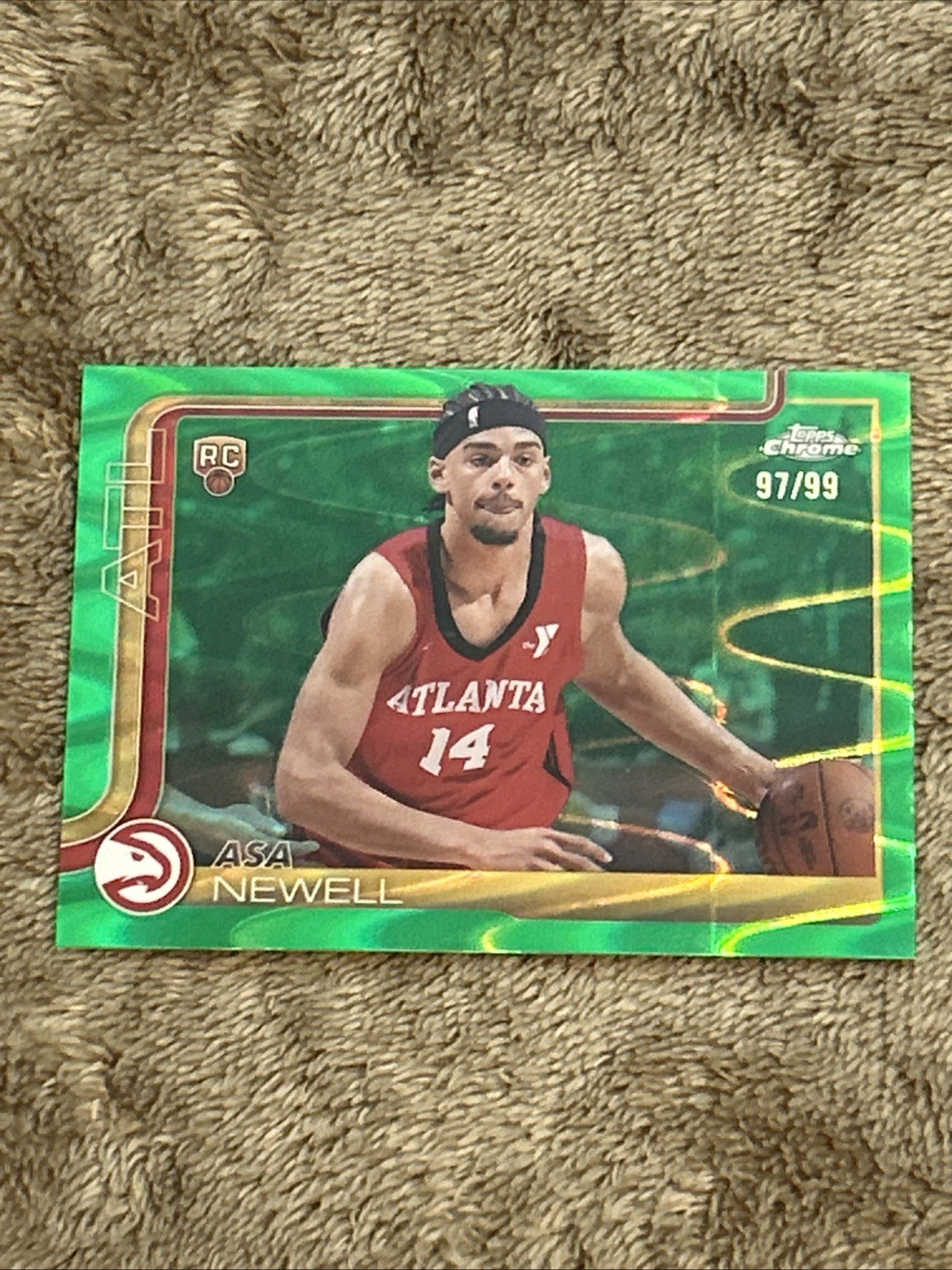 2025-26 Topps Chrome - Asa Newell #273 Green Refractor /99 (RC)