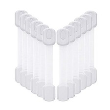 12-Pack Child Safety Cabinet Locks, No Drill Adjustable Strong Adhesive Strap...