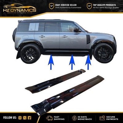 FÜR LAND ROVER DEFENDER L663 110 130 GLANZ SCHWARZ 6 STÜCK SEITENSCHWELLER ZIERLEISTEN