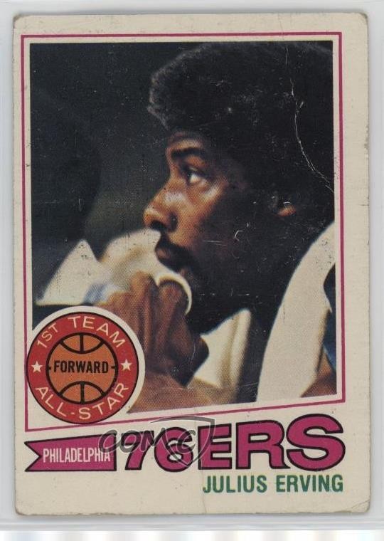 1977-78 Topps White Back Julius Erving #100 HOF 0uf1
