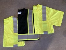 NWOT 3 Short Sleeve ANSI Class 2 Hi Vis Safety Shirts w/ Reflective Strips - Med