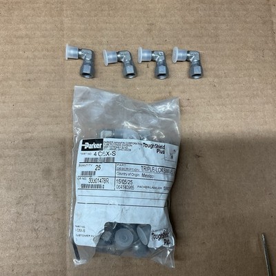 (lots Of 25) PARKER 4 C6X-S 1/4'' JIC x 1/4'' JIC 90 Degree Swivel Elbow