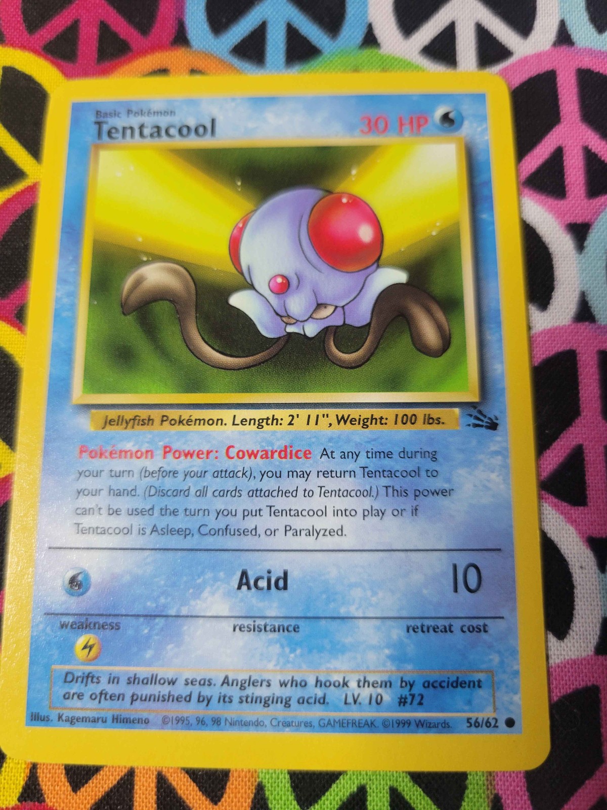 Pokémon TCG Tentacool Fossil 56/62 Regular 1999-2000 Wizards Base Set