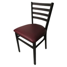 Oak Street Mfg SL2160SVWINE Ladderback Dining Chair w/Wine Vinyl Seat