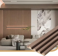 2PCS Wood Slat Acoustic Wall Panels for Ceiling and Wall Decor 3D Fluted Sound A