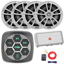 Metra Marine BT Controller, 4x 6.5" 225W High-Performance Speakers, 4CH Amp, Kit