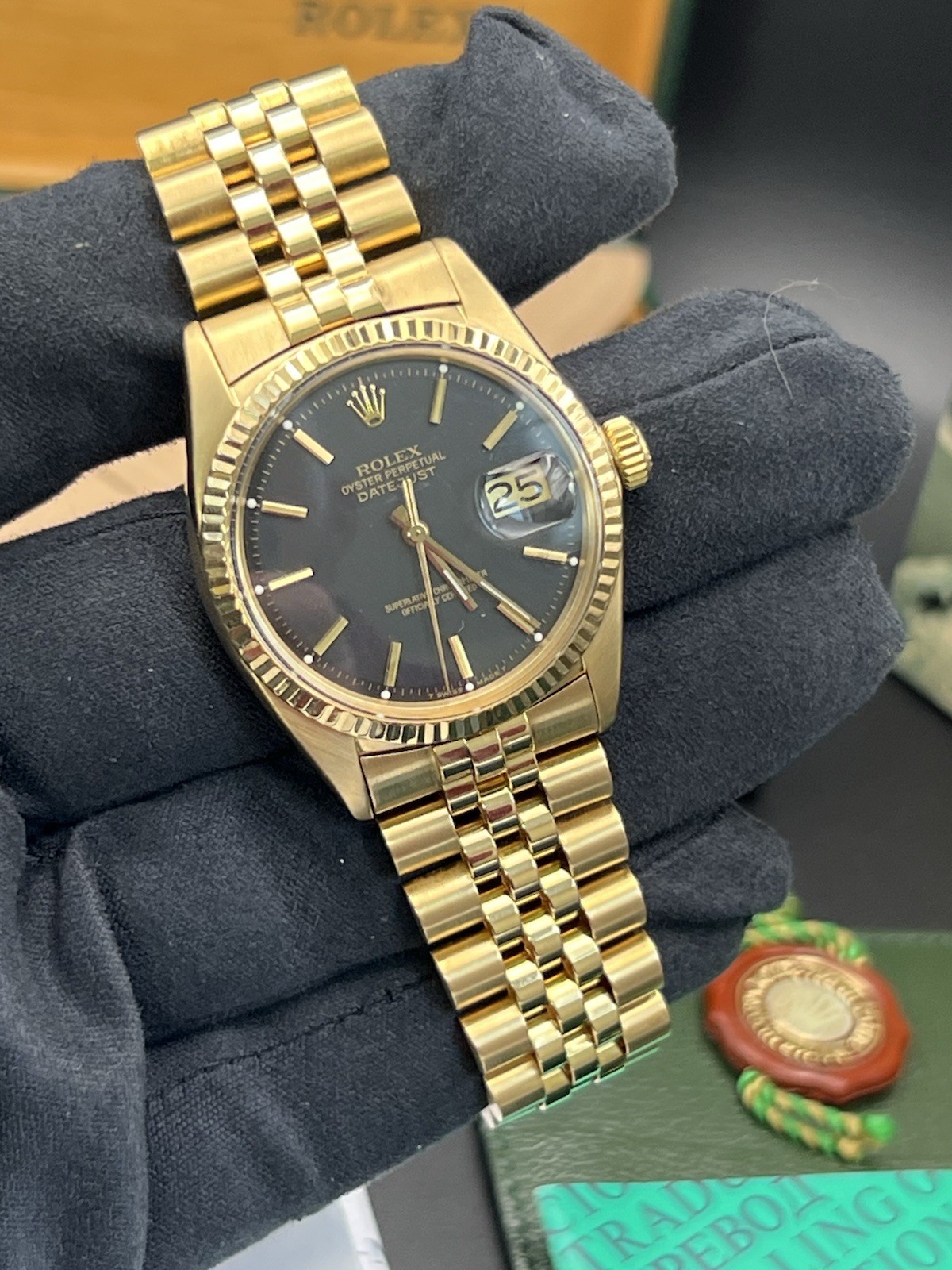 Rolex Datejust 36mm Watch 18k Yellow Gold  Jubilee Vintage 1972 (1272)