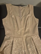 Mystic Sleeveless Floral Jacquard Midi Dress in Light Beige Small