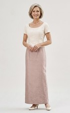 Vintage Custom Watters & Watters Ivory and Blush Raw Silk 2-Piece Set, Size 10