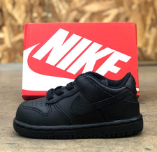 NEW TODDLER BABY NIKE DUNK LOW TD BLACK/BLACK FB9107 009