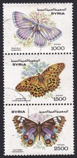 Butterfies Moyen Orient bande de 3 annulations légères VF utilisées par la poste