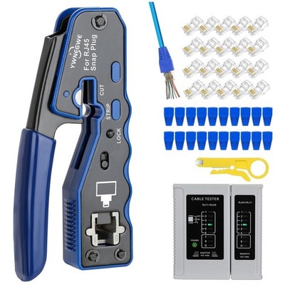 Professional RJ45 Crimper with Wire Stripper and Tester