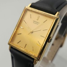 Seiko Men's Square Gold Tank Watch Tested Used From Japan