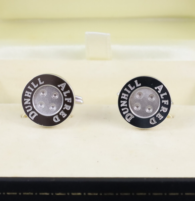 Alfred Dunhill Sterling Silver 925 Button Cufflinks Round Classic