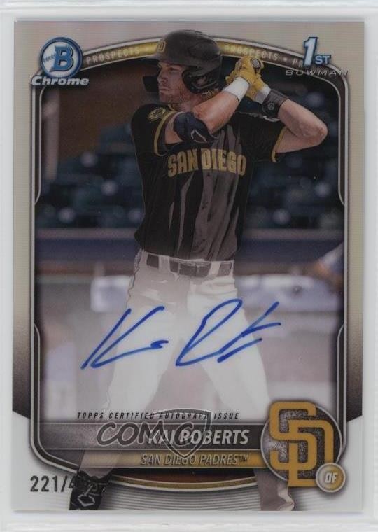 2025 Bowman Chrome Prospect Auto Refractor 221/499 Kai Roberts #CPA-KR Auto 3c2