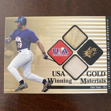 2000 Upper Deck SPX Ernie Young USA Gold Winning Materials Bat GW-EY