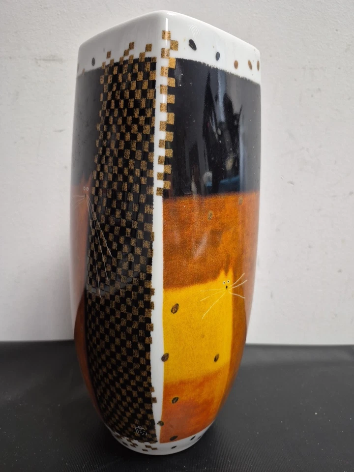 Vintage Royal Worcester Vase Govinder Nazran 'Bill & Ben' 31 cm selten Sammlerstück