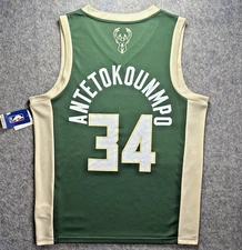 Giannis Antetokounmpo Milwaukee Bucks NBA Basketball Official Jersey Mens Small