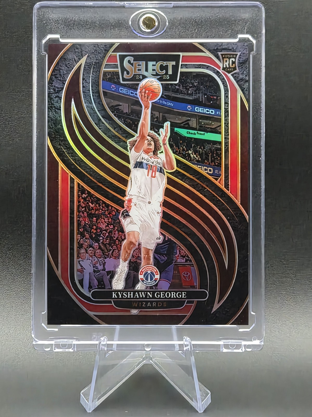 2024-25 Panini Select - Maroon Prizm #/175 Kyshawn George RC #177 Wizards