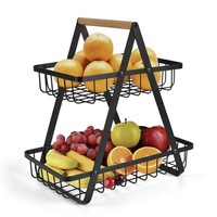 Obst Etagere KüChe Metallkorb Modern Aufbewahrung GemüSe Brot Snacks 2 Etagen