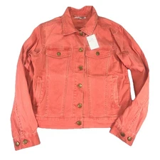 Murray’s Toggery Shop Womens S Jean Jacket NWT Nantucket Red Denim Button Up