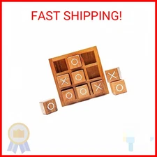 BSIRI Wooden XO Blocks (L) Tic Tac Toe Board Games - Ideal for Kids Games, Famil