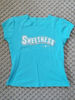 T-Shirt türkis Gr. L leicht bauchfrei Y2k Sweetness