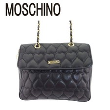 MOSCHINO Borsa a tracolla vintage cuore pelle trapuntata catena nero oro usata