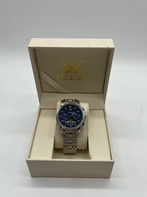 OLEVS AUTOMATIC HERRENUHR MIT GLASBODEN STAINLESS STEEL MIT BOX F.2