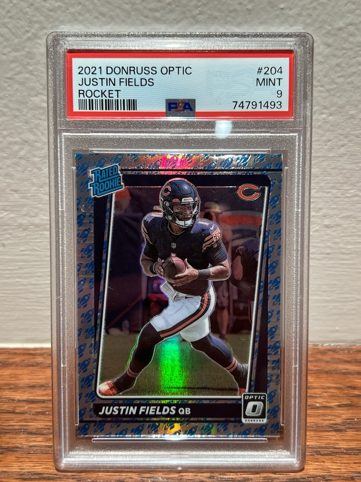 2021 Donruss Optic JUSTIN FIELDS Rocket Holo  #204 PSA 9 Mint NY JETS BEARS