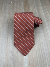 IKE BEHAR New York Silk Tie Designer Geometric Copper W3.5xL57 Made in USA
