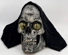 Vintage Hooded Skull Skeleton Big Eye Mask Halloween 1998 Paper Magic Group