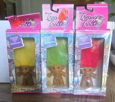 Vintage Lot of 3 TREASURE TROLLS Dolls Wishtone Ace Novelty NEW IN Box