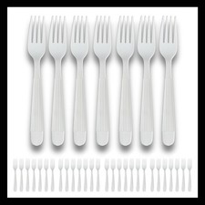 Plastic Fork x 25 Pack Utensils Silverware Wrapped Bulk Pack Disposable