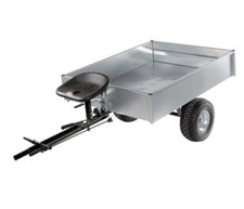 Rimorchio trainato per guida a stegole con cassone ribaltabile motocoltivatore