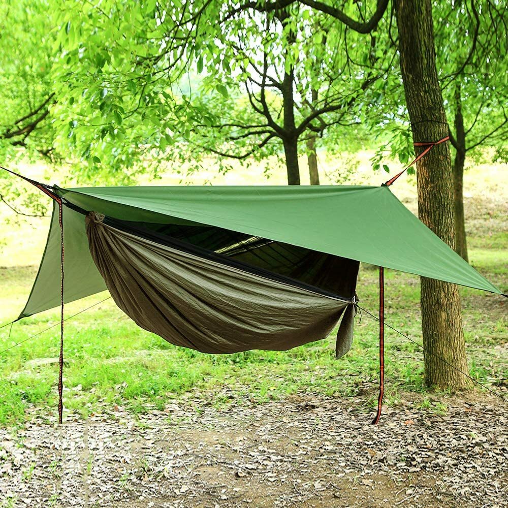 Camping Double Hammock with Mosquito Net Tarp Rain Cover 290 x