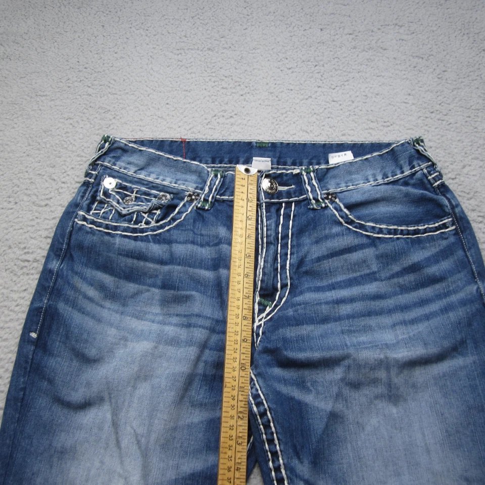 True Religion Jeans Mens 36 Straight Super T Thick Stitch Western Y2K - Image 4 of 4