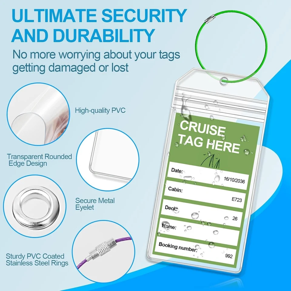 5or6 Pack Cruise Luggage Tag Holders for Carnival NCL Princess MSC Cruise Ships - Image 4 of 4