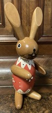 großer süßer Osterhase Holz Osterdeko Erzgebirge? Volkskunst DDR?  #27
