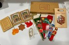 Avon 1982 Celebrates A Country Christmas Holiday Ornaments Pens Lot Of 9 Pcs Vtg