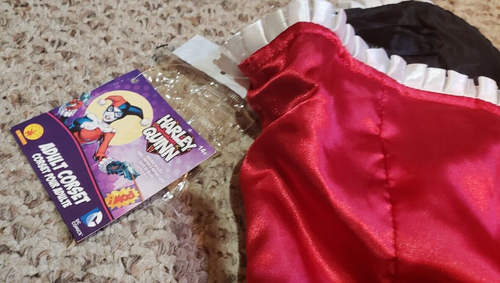 DC COMICS HARLEY QUINN RUBIES ADULT COSTUME SATINY BUSTIER CORSET NWT SZ MED/LG - Picture 3 of 4